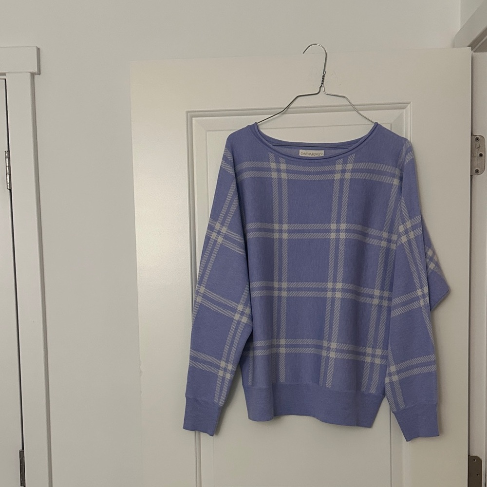 Plaid Women's Sweater in Lavender
